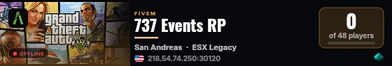 737 Events RP live status badge