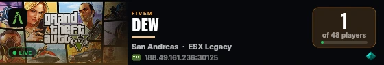 DEW live status badge