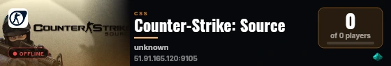 Counter-Strike: Source live status badge