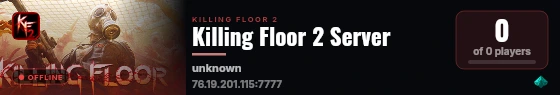 Killing Floor 2 Server live status badge