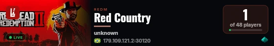 Red Country live status badge
