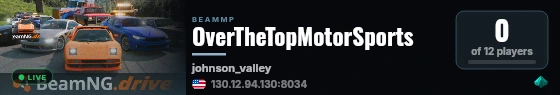 OverTheTopMotorSports live status badge
