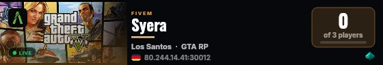 Syera live status badge