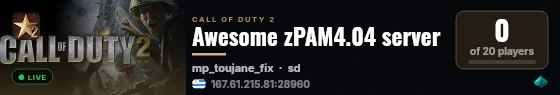 Awesome zPAM4.04 server live status badge