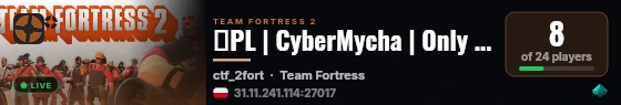 █PL | CyberMycha | Only 2fort | RTD | Fast Respawn█ live status badge