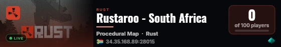 Rustaroo - South Africa live status badge