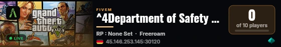 ^4Department of Safety Roleplay live status badge
