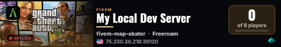 My Local Dev Server live status badge