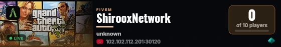 ShirooxNetwork live status badge