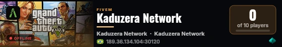 Kaduzera Network live status badge