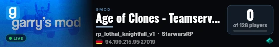 Age of Clones - Teamserver live status badge