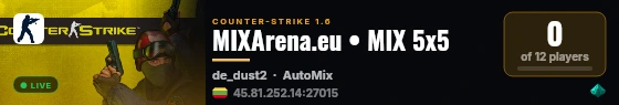 MIXArena.eu • MIX 5x5 live status badge