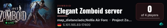Elegant Zomboid server live status badge