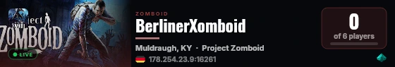 My PZ Server live status badge