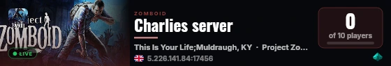 Charlies server live status badge