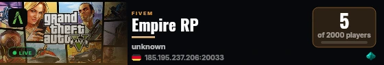 Empire RP live status badge