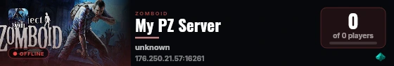 My PZ Server live status badge