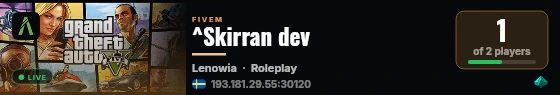 ^Skirran dev live status badge