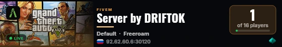 Server by DRIFTOK live status badge