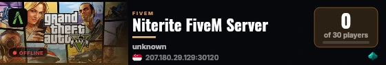 Niterite FiveM Server live status badge