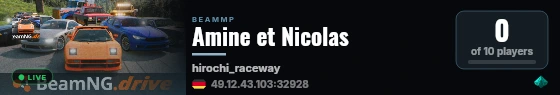 Amine et Nicolas live status badge