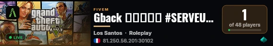 Gback ▬▬▬↭🡺 #SERVEUR↭FUN 🡸↭▬▬▬ 🩵 live status badge