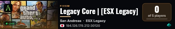 Legacy Core | [ESX Legacy] live status badge