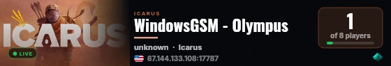 WindowsGSM - Olympus live status badge