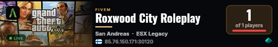 Roxwood City Roleplay live status badge