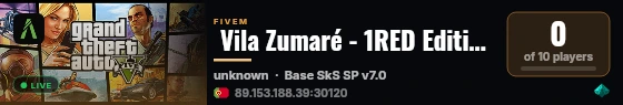  Vila Zumaré - 1RED Edition live status badge