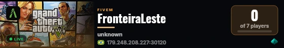 FronteiraLeste live status badge
