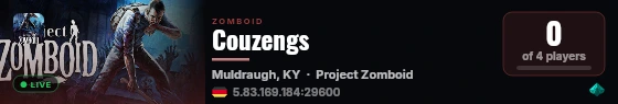 Couzengs live status badge