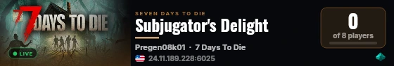 Subjugator's Delight live status badge
