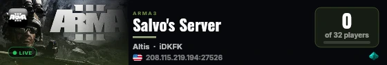 Salvo's Server live status badge