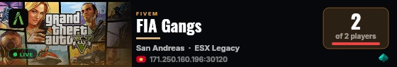 FIA Gangs live status badge