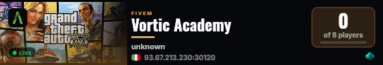 Vortic Academy live status badge