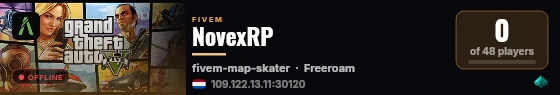 NovexRP live status badge