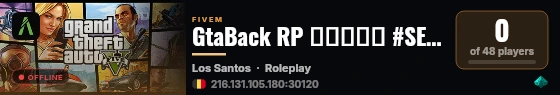 GtaBack RP ▬▬▬↭🡺 #SERVEUR↭FUN 🡸↭▬▬▬ 💜 live status badge
