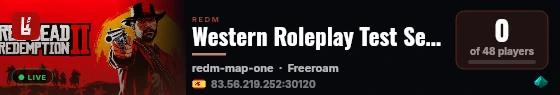 Western Roleplay Test Server by Slash live status badge