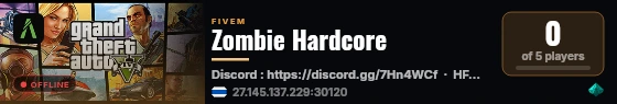 Zombie Hardcore live status badge