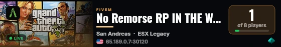 No Remorse RP IN THE WORKS live status badge