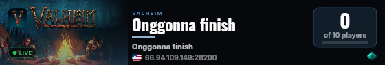 Onggonna finish live status badge