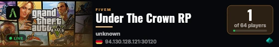 Under The Crown RP live status badge