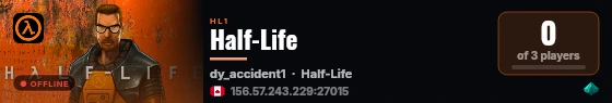 Half-Life live status badge
