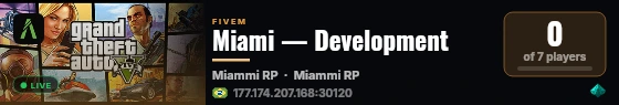 Miami — Development live status badge