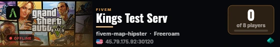 Kings Test Serv live status badge