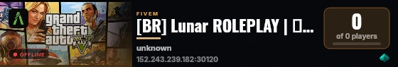 [BR] Lunar ROLEPLAY | 🌟 [CLICK AQUI] 🌟 | ABERTURA  🌈 | 🚗 ^CARROS BRASILEIROS 🚗 | 💯 PINGBR +200 FPS  💯 live status badge