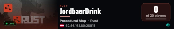 JordbaerDrink live status badge