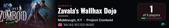 Zavala's Wallhax Dojo live status badge