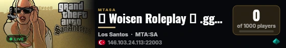 ✦ Woisen Roleplay ✦ .gg/Woisenroleplay ✦ Turk/Türkçe Global ✦ live status badge